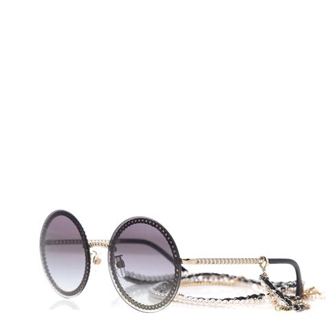 round chanel sunglasses with chain